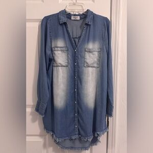 Zenana Outfitters Blue Denim long shirt/dress